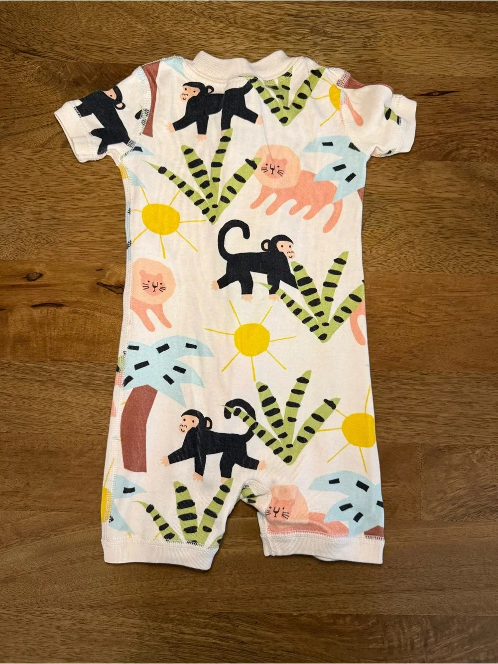 Hanna Andersson 6-12 Months Jungle Animal Short Sleeve Romper